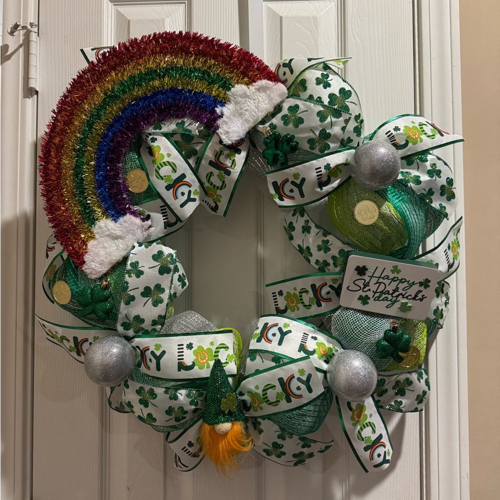 Festive St. Patrick's Day Rainbow Wreath